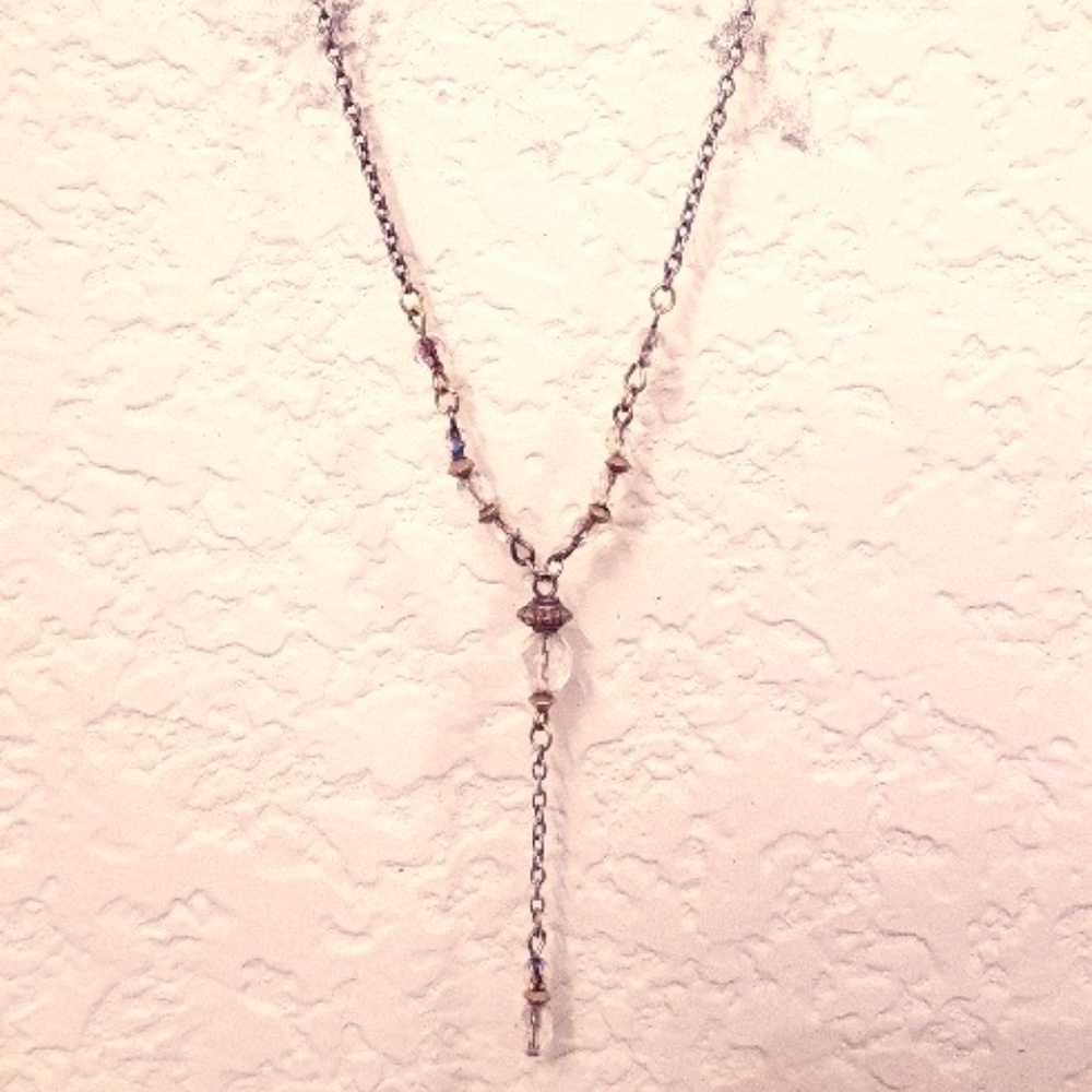 Gold Chained Sparkly Beaded Necklace